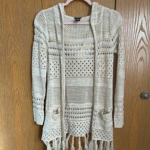 Crochet cardigan with hood